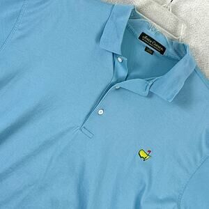 VTG Masters Tournament Polo Shirt Men XL Blue Mercerized Golf Augusta National